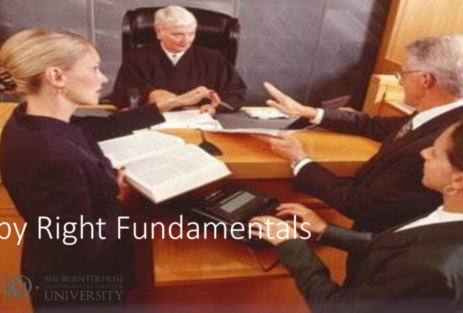 Judge reviewing documents while lawyers present