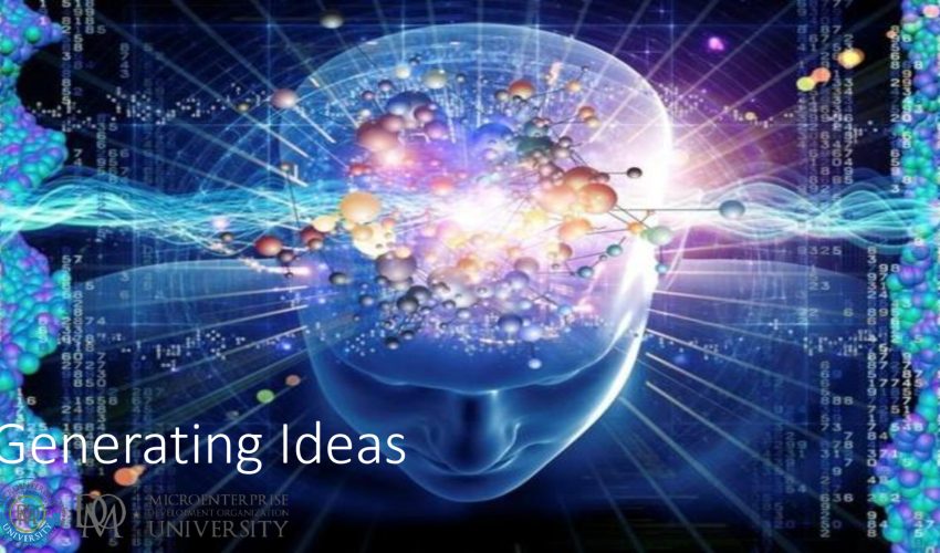 Digital human head with exploding ideas visualization