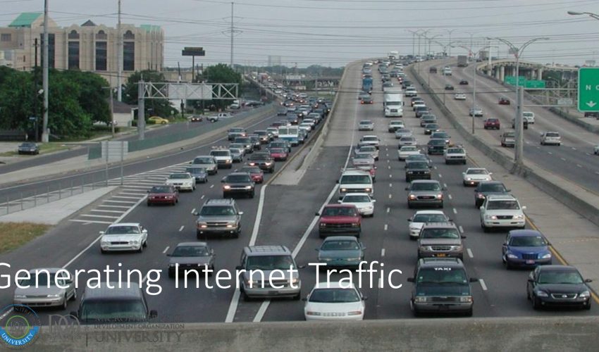 Congested multi-lane highway with many cars
