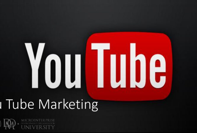 YouTube logo on marketing presentation slide