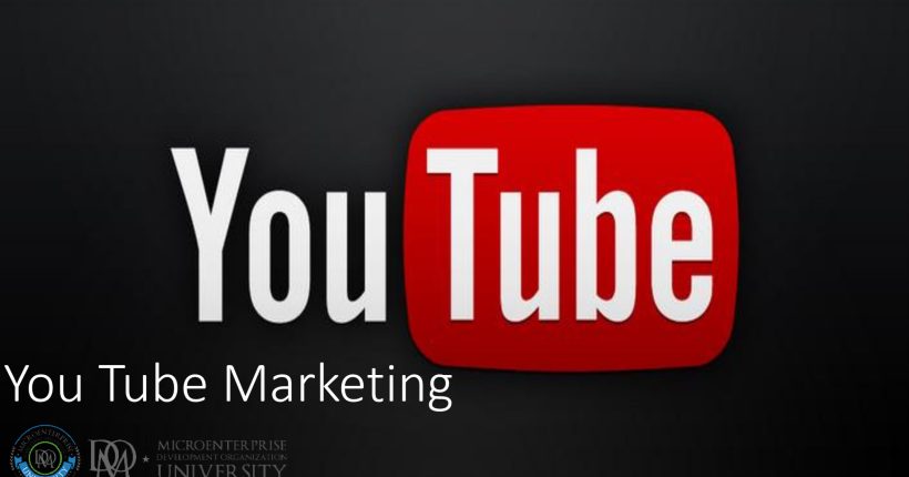 YouTube logo on marketing presentation slide